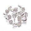 Tibetan Style Alloy Heart Glue-on Flat Pad Pendant Bails TIBEP-21438-AS-NR-2