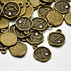 Antique Bronze Plated Alloy Rhinestone Charms ALRI-J153-07-NF-2