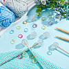  Hexagon with Polka Dot Pattern Food Grade Eco-Friendly Silicone Knitting Needle Stoppers DIY-NB0010-70-3