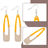 4 Pair 4 Color Resin & Wood Dangle Earrings EJEW-AB00042-3