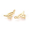 Brass Micro Pave Cubic Zirconia Charms KK-N263-97G-K-2