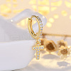 Brass Micro Pave Clear Cubic Zirconia Hoop Earrings WGE85EC-20-1