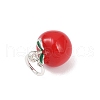 Teachers' Day Fine Silver Red Enamel Fruit Charms STER-F060-01S-03-2