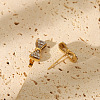 Elegant Stainless Steel Bowknot Stud Earrings HU4691-3