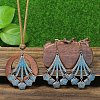 Alloy Enamel & Wood Pendant Necklaces & Dangle Earring Sets WG2B6E1-01-2