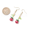 304 Stainless Steel Tomato Dangle Earrings EJEW-MZ00464-01-4