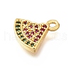 Brass Micro Pave Clear Cubic Zirconia Pendants KK-U065-05E-G-2