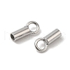 Rhodium Plated 925 Sterling Silver Cord Ends STER-P055-01B-P-2