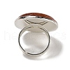 Natural Red Jasper Round Adjustable Rings RJEW-K371-09S-24-4