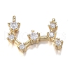 Brass Micro Clear Cubic Zirconia Pendants ZIRC-F120-019G-05-1