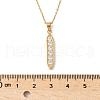 304 Stainless Steel Micro Pave Clear Cubic Zirconia Pea Pendant Necklaces for Women NJEW-U045-02G-3