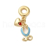 Rack Plating Brass Enamel European Dangle Charms KK-P279-33G-1