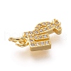 Brass Micro Pave Clear Cubic Zirconia Pendants ZIRC-P081-G05-RS-3