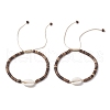 Summer Beach Natural Shell and Coconut Heishi Beaded Adjustable Anklets for Women AJEW-AN00648-2