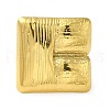 Ion Plating(IP) 304 Stainless Steel Square Open Cuff Ring for Women RJEW-C083-03G-2
