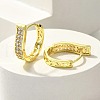 Brass Clear Cubic Zirconia Hoop Earrings EJEW-M047-16G-1