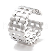 Non-Tarnish 304 Stainless Steel Net Open Cuff Rings RJEW-K273-02P-1
