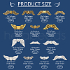   173Pcs 14 Styles Tibetan Style Alloy Fairy Wing Beads FIND-PH00201-06-2