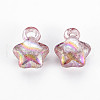 Transparent Crackle Acrylic Pendants MACR-S373-63-L02-2