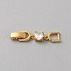 Extender Clasps Brass Cubic Zirconia Fold Over Extension Clasps Golden and Platinum Watch Band Extension Clasps  KK-WH20004-02C-G-1