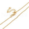 Brass Oval Beaded Chain Necklace NJEW-R260-02G-3