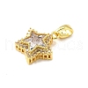 Brass Micro Pave Cubic Zirconia Charms KK-R227-04G-2