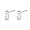 Cubic Zirconia Rectangle Stud Earrings FU7889-2-1