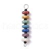 Chakra Natural Lava Rock Dyed Beaded Connector Charms PALLOY-JF02546-04-1