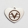 Tarnish Resistant Stainless Steel Heart Pendants STAS-L165-E05-1