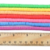 7Strands 7 Colors Flat Round Handmade Polymer Clay Beads CLAY-FS0001-28-6