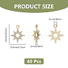DICOSMETIC 40Pcs UV Plating Alloy Rhinestone Pendants ALRI-DC0001-09-2