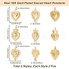 Beebeecraft 6Pcs 3 Styles Rack Plating Brass Pendants KK-BBC0015-34-2