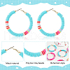 ANATTASOUL 6 Pairs 6 Colors Polymer Clay Heishi Surfer Beaded Hoop Earrings EJEW-AN0002-23-3