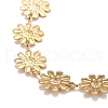 Enamel Daisy Link Chain Necklace NJEW-P220-01G-03-3