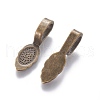 Tibetan Style Alloy Glue-on Flat Pad Bails K0P9R071-1