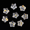 Spray Painted Transparent Glass Beads GLAA-FS0001-01B-1
