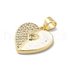 Brass Micro Pave Clear Cubic Zirconia Pendants KK-A221-19A-G-2
