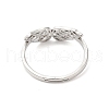 304 Stainless Steel Hollow Wings Adjustable Ring for Women RJEW-L107-033P-3