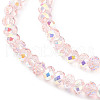 Electroplate Transparent Glass Beads Strands EGLA-K015-01A-3