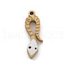 304 Stainless Steel Enamel Pendants STAS-L281-007G-1
