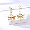 Elegant Brass Dragonfly Hoop Earrings FB7429-3