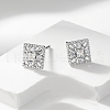 S925 Sterling Silver Square Stud Earrings RM2306-2-1