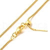 1.5mm Rack Plating Brass Box Chain Adjustable Slider Necklaces for Women Men MAK-L044-35G-3