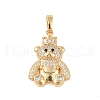 Brass Micro Pave Clear Cubic Zirconia Pendants KK-E111-33G-1