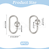 Unicraftale 6Pcs 304 Stainless Steel Screw Carabiner Lock Charms STAS-UN0060-18-3