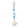 Ocean Theme Synthetic Turquoise Charm & Glass Beads Pendant Decorations HJEW-JM03155-02-2