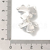 Brass Clear Cubic Zirconia & Glass Flower Connector Charms KK-K388-63S-3