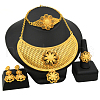 Alloy Pendant Necklaces & Stud Dangle Earrings & Rings & Link Bracelets Sets WG80561-15-1