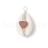 7Pcs 7 Styles Natural Stone & Natural Cowrie Shell Pendants PALLOY-JF03449-3