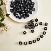 20Pcs Black Cube Letter Silicone Beads 12x12x12mm Square Dice Alphabet Beads with 2mm Hole Spacer Loose Letter Beads for Bracelet Necklace Jewelry Making JX433S-1